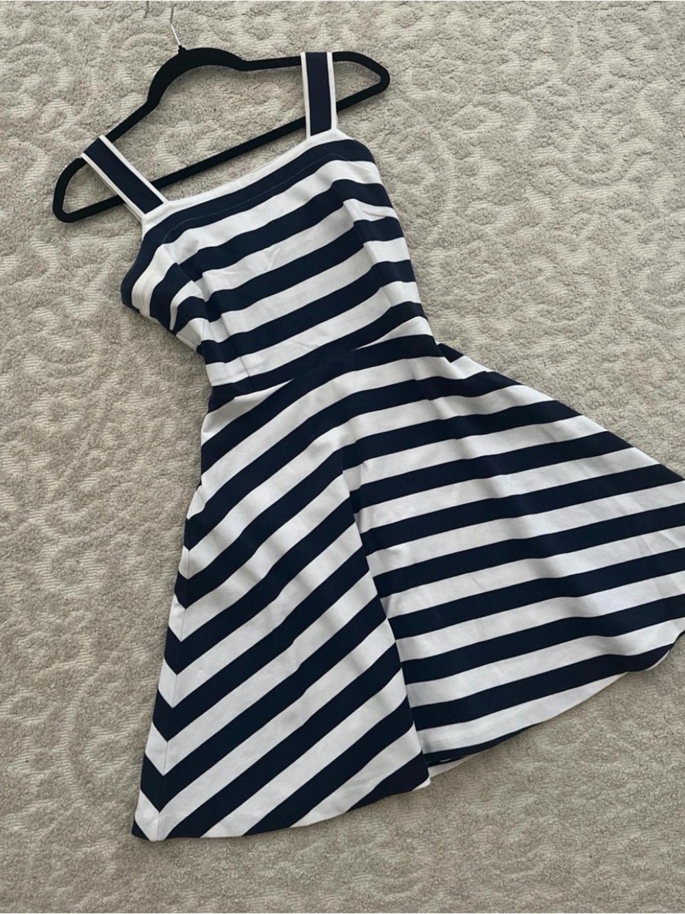 Tommy Hilfiger White and Navy Striped Dress - Size: 6 - Worn Once